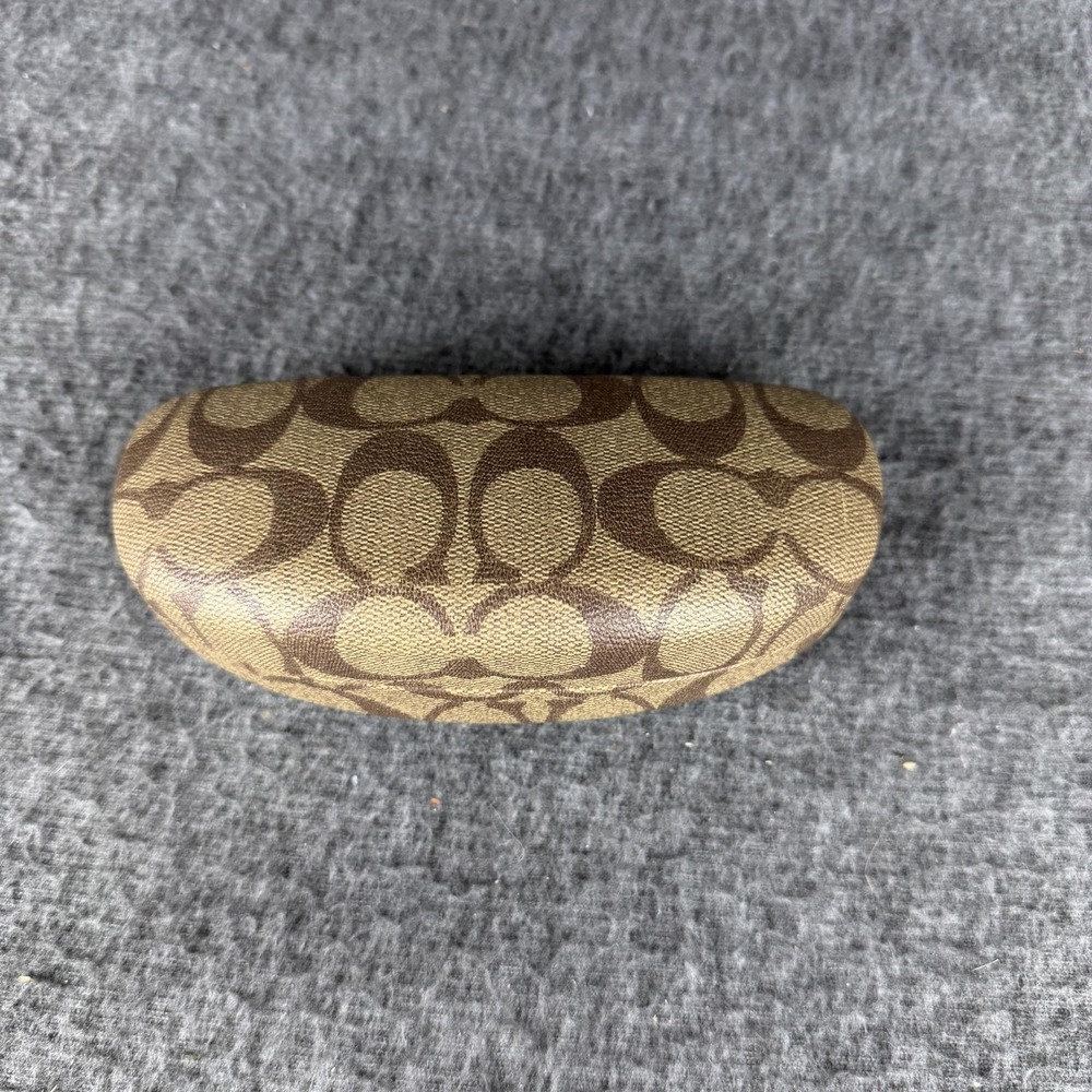 Coach Brown Signature C Glasses Sunglasses Logo Print Clamshell Hard Case Adult